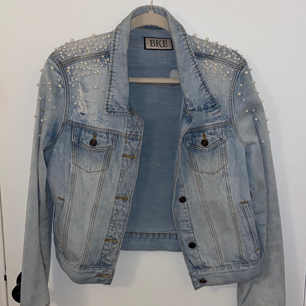 BKE Pearled Denim Jacket